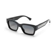 Svarte solbriller med lysegrå linser