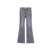 Svart Tåke Flare Jeans med Myk Berøring