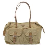 Pre-owned Beige Stoff Prada Cabas