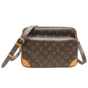 Pre-owned Brunt lerret Louis Vuitton Crossbody veske