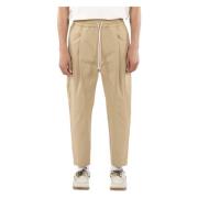 Beige Cropped Cargo Shorts