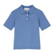 Blå Polo-Neck T-Shirt - Waterfall Bluser & Skjorter