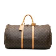 Pre-owned Brunt skinn Louis Vuitton Keepall