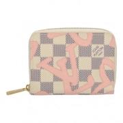 Pre-owned Rosa lerret Louis Vuitton lommebok