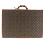 Pre-owned Brunt lerret Louis Vuitton koffert