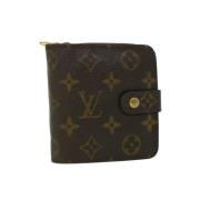 Pre-owned Brunt belagt lerret Louis Vuitton lommebok