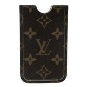 Pre-owned Brunt lerret Louis Vuitton-saken