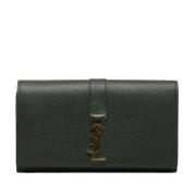 Pre-owned Gront skinn Yves Saint Laurent lommebok