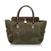 Pre-owned Gronn semsket Hermes Tote