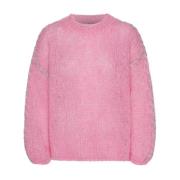 Mohair Stitch Pullover - Soft Berry