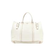 Pre-owned Hvit Prada Tote i skinn