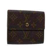 Pre-owned Brunt lerret Louis Vuitton lommebok