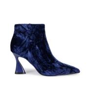 Blå Fløyelsstøvler for Glamorøse Antrekk