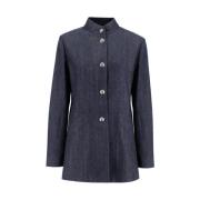 Lang jakke laget av høykvalitets japansk bomull og kasjmir denim