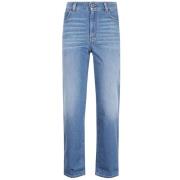 Blå Skinny Jeans i Bomull