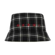 Brodert ull bucket hatt