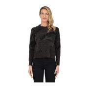 Velur Jacquard Crewneck-skjorte