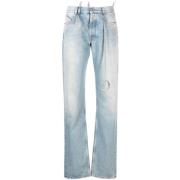 Blå Vaskede Denim Jeans