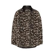 Leopardmønstret Faux-Fur Skjorte