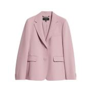 Feminin Rosa Blazer med Klassisk Reverskrage