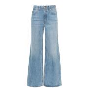 Jeans med vid ben og falmet effekt