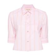 Rosa Stripete Bomullsskjorte