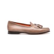 Beige Tassel Skinn Loafers