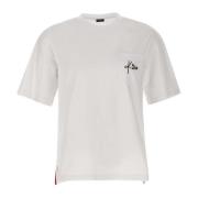 Herre Hvit Bomull T-skjorte med Logo