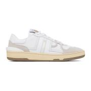 Hvite og Beige Kalveskinn Clay Sneakers