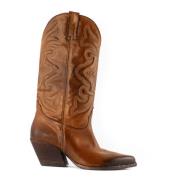 Vintage Brune Lær Texan Støvler