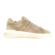 Beige Bomull Sneakers med Memory Foam