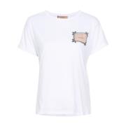 Hvite bomull T-skjorter og Polos med Logo Patch
