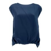 Silke Jersey T-skjorte i Blå