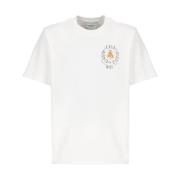Hvit Bomull T-skjorte med Kontrasttrykk