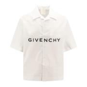 Hvit Button-Up Skjorte med Givenchy Print