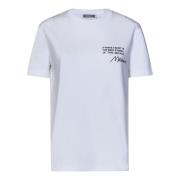 Hvit T-skjorte med logo print
