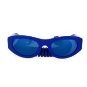 Blå Gummi Speil Solbriller