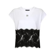 Cloud White Lace Trim T-Shirt
