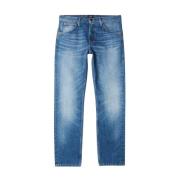 Selvedge Jeans Komfort Passform Glidelås Lukking
