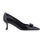 Elegant Skinn Sløyfe Detalj Pumps