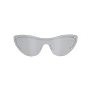 Sølv Cat-Eye Solbriller med Speilglass