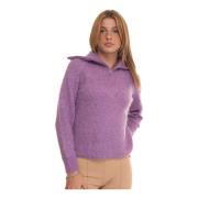 Cable Knit Pullover med Cape Krage