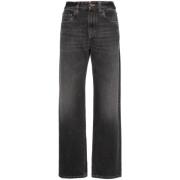 Grå Loose-Fit Denim Jeans med Monile-detalj