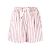 Stripete silkeblandet mini shorts