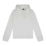 Bomulls sweatshirt med broderi i melkehvit