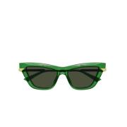 Dame Cateye Solbriller i Grønn Transparent