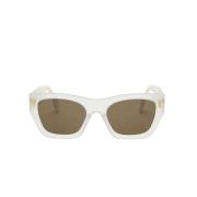 Hvit Transparent Cateye Solbriller