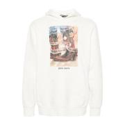 Beige Oversized Hoodie med The Game Of The Snake Print