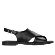 black casual open sandals