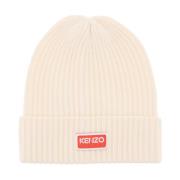 Ribbestrikket ull beanie lue